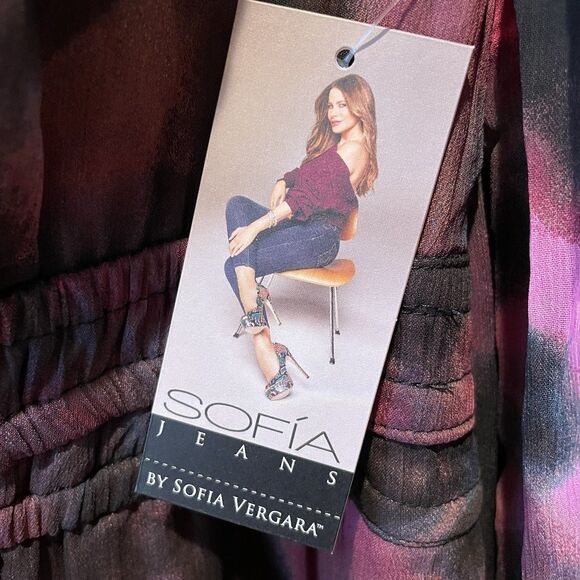 Sofia Vergara Women’s Boho Empire Maxi Dress Floral POCKETS Size Large 12/14 NEW - Picture 2 of 12